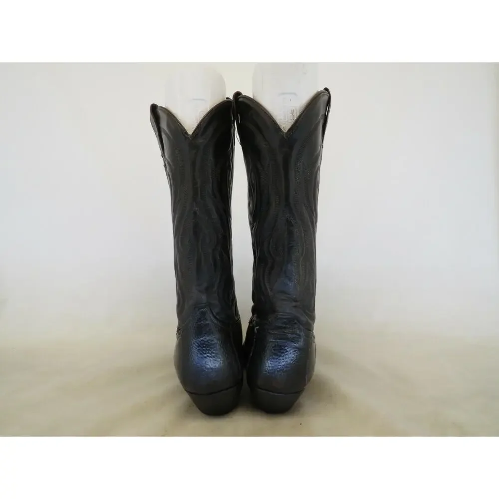 TONY LAMA Distress Brown Leather Ostrich Cowboy Western Boots Mens Size 9.5 D
